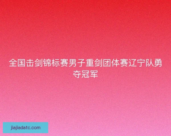 全国击剑锦标赛男子重剑团体赛辽宁队勇夺冠军